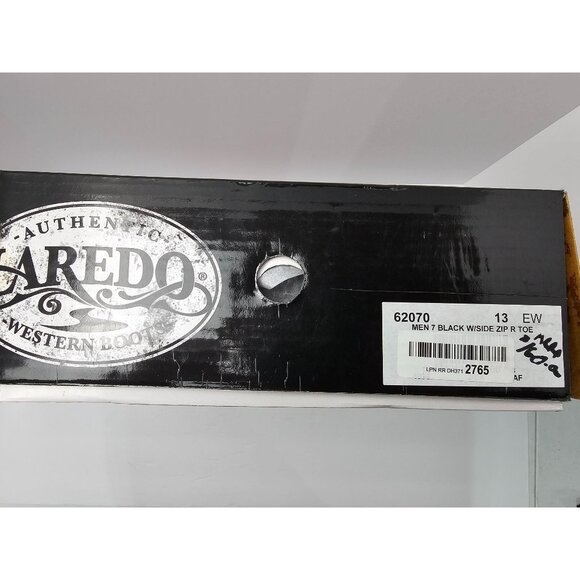 Laredo Mens Black Leather Western Ankle Boots With Side Zipper Size 13 EW - Picture 6 of 7